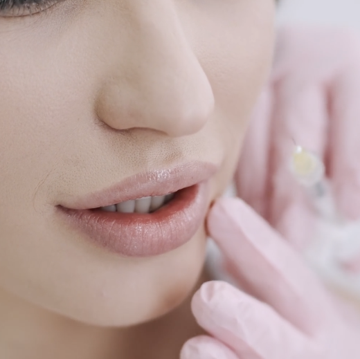 Woman receiving lip filler treatment 2
